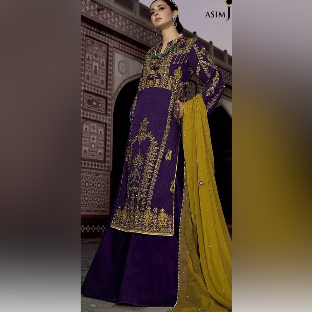 Pakistani/Indian designer 3 piece dress. Asim Jofa- medium-